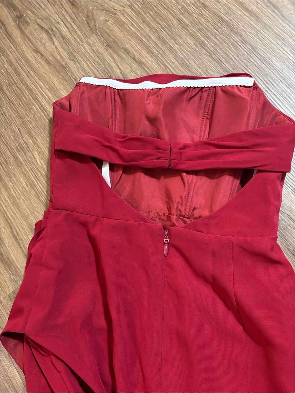 NWT Azazie Leonis burgundy Formal Gown Slit bridesmaid dress removable straps 4 - Picture 15 of 15